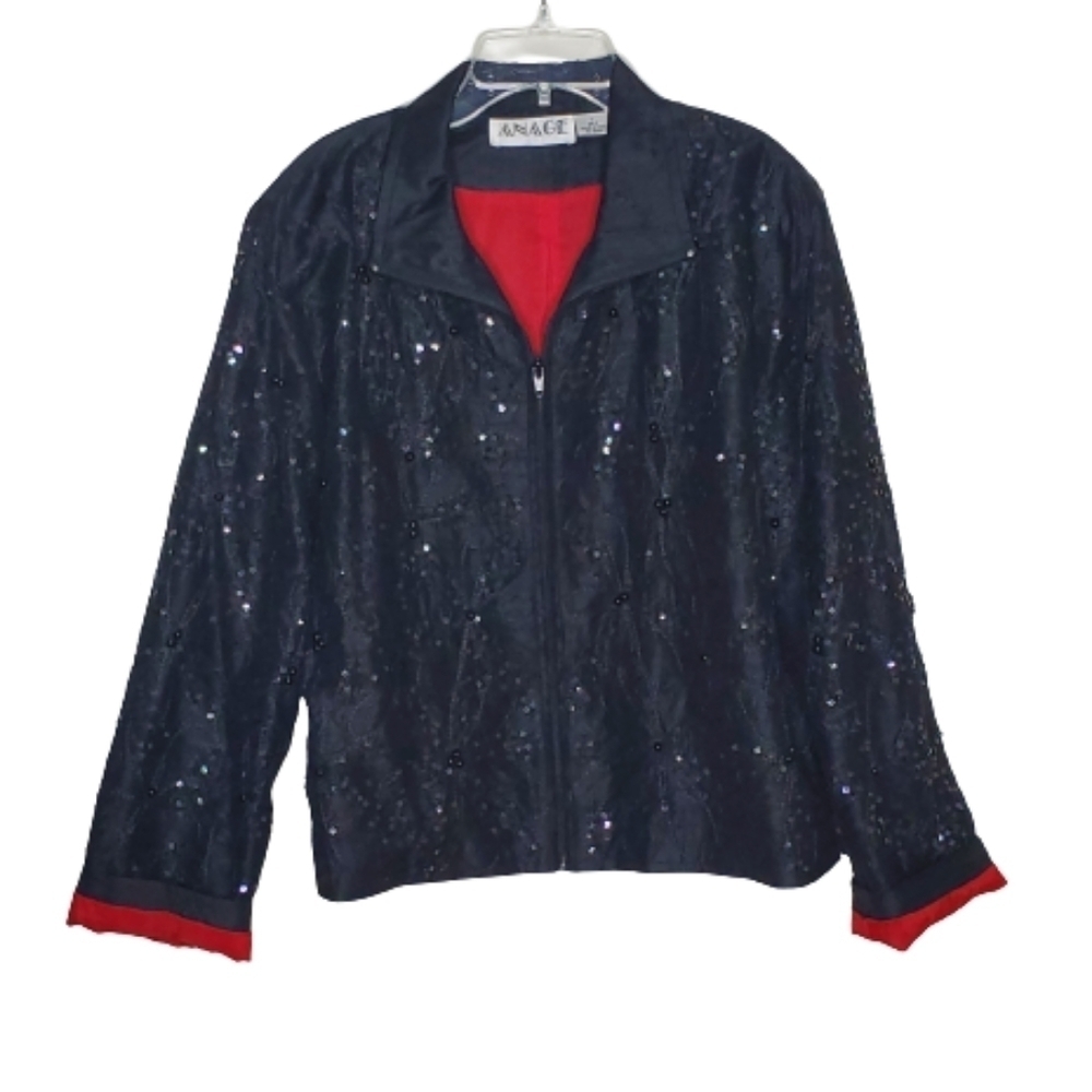 Vintage Anage Black Sequined Jacket